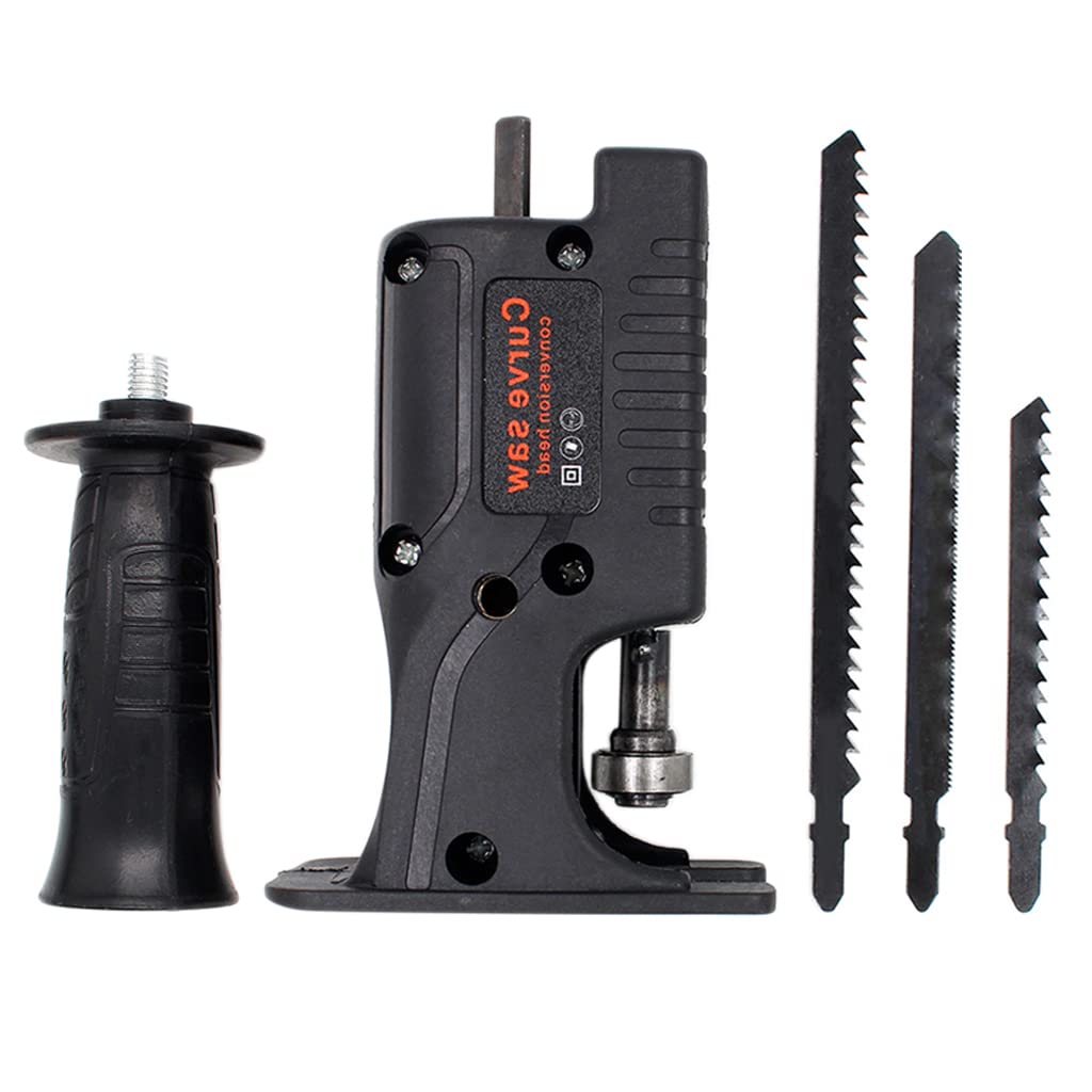 HASTHIP Electric Saws Accessory,Reciprocating Saw Adapter, Portable Electric Jig Saw for Wood Metal Cutting,Drill Machine Accessories,Woodworking Cutting Tool With 3 Sawblades HASTHIP Electric Saws Accessory,Reciprocating Saw Adapter, Portable Electric Jig Saw for Wood Metal Cutting,Drill Machine Accessories,Woodworking Cutting Tool With 3 Sawblades